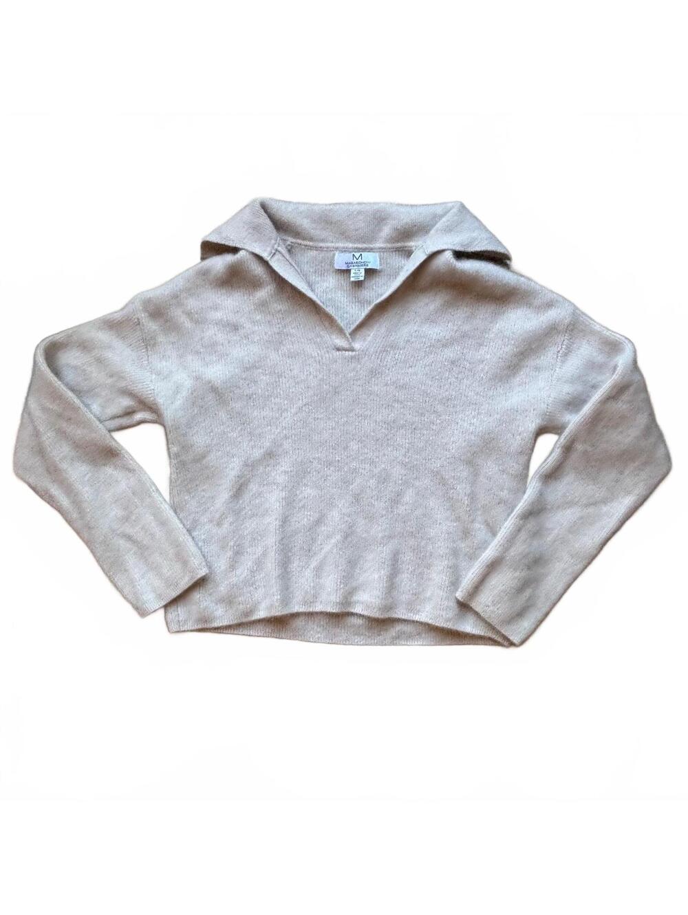 MAGASCHONI Luxury 100% Cashmere Johnny Collar Knit Size L